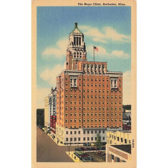 Postcard The Mayo Clinic Rochester, Minn Vintage Linen Unposted 1930-1950 - Picture 1 of 2